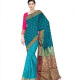 :   Woven  Silk Soft  Saree New (Blue & Pink )