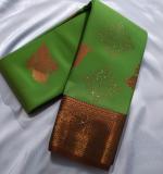 Woven  Soft  soft  Cotton  Saree New ( Green & Coper )