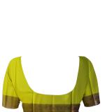 Print silk saree Banarasi (Green and gold-toned) NEW