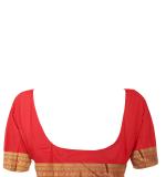 Woven Kanjivaram Cotton Silk Saree  (Red & Pink )