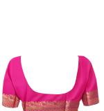 :   Woven Kanjivaram MOON Cotton Silk Saree  (Green & Pink)