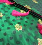 Soft Finished Green color LICHI Silk