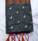 MOON Jamdani Pure Cotton Saree  (Pink, Black)