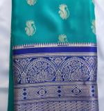 Woven Kanjivaram Cotton Silk Saree  (Blue)