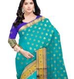 :   Woven Kanjivaram Cotton Silk Saree  (Green & Blue )