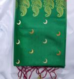 :   Woven Kanjivaram MOON Cotton Silk Saree  (Green & Pink)