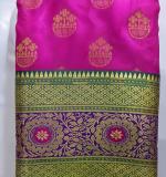 Woven Kanjivaram Cotton Soft  Saree (Pink&Green)