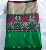 :   Woven  Cotton Soft  Saree (Green & Dark Pink)