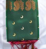 Woven  Soft  Cotton Saree New (Green & Pink )