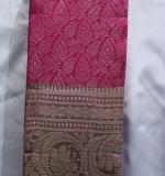 :   Woven  Soft  Cotton Saree New (Green & Pink )