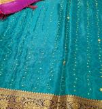 Kanjivaram Silk Blend Saree (Green )