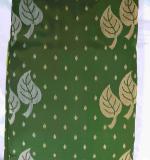 Print silk saree Banarasi (Green and gold-toned) NEW