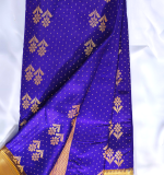 : Saree with Patterned Weave  (Blue&Gold)