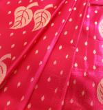 Woven Kanjivaram Cotton Silk Saree  (Red & Myrun)