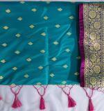 :   Woven  Silk Soft  Saree New (Blue & Pink )