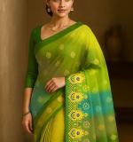 Green fix Design  Party Sari  MAHARASHTRA Special