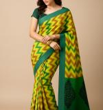 :  Green fix Design chek Party Sari  MAHARASHTRA Special