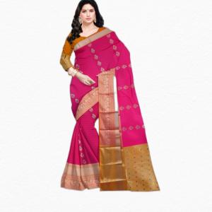Woven Narayanpet Pure Cotton Saree  (Red)