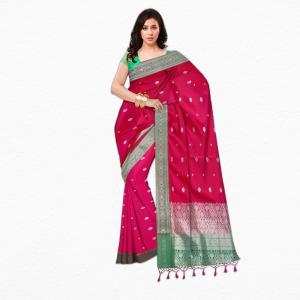 : Woven Narayanpet Saree  (Red)