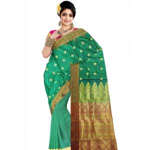 Soft Finished Green color LICHI Silk