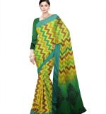 :  Green fix Design chek Party Sari  MAHARASHTRA Special