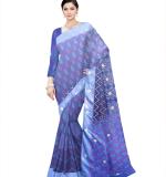 :  Blue fix Design check Party Sari  MAHARASHTRA Special