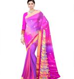 Pink fix Design check Party Sari  MAHARASHTRA Special