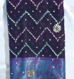 :  Blue fix Design check Party Sari  MAHARASHTRA Special