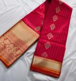 Woven Narayanpet Pure Cotton Saree  (Red)