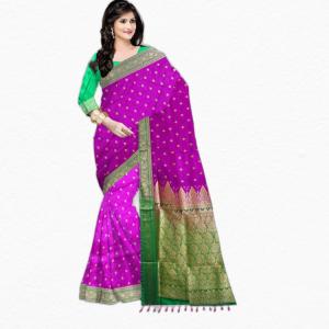 : Kanjivaram Jacquard Saree  (Purple)