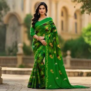 Banarasi Rich Pallu Green Maharashtra