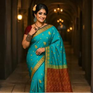 :  Woven Design Zari Designer Paithani Saree