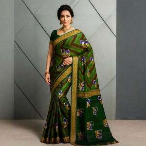 :      KOTHARI Self Design Bandhani Green bandhej saree