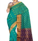 : Banarasi Silk Blend Saree  (GREEN) Art Silk Sarees