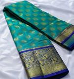 : Banarasi Silk Blend Saree  (GREEN) Art Silk Sarees