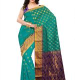 : Banarasi Silk Blend Saree  (GREEN) Art Silk Sarees