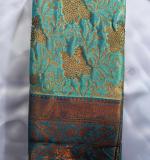 :   Woven  Soft  soft  Cotton  Saree New ( Darck & Coper silver )