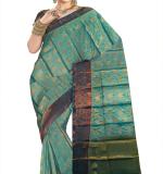 :   Woven  Soft  soft  Cotton  Saree New ( Darck & Coper silver )