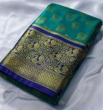 : Banarasi Silk Blend Saree  (GREEN) Art Silk Sarees