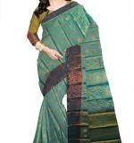:   Woven  Soft  soft  Cotton  Saree New ( Darck & Coper silver )
