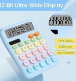 Colorful Solar Calculator Dual Power Large LCD Display 12 Digit