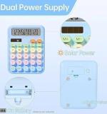 Colorful Solar Calculator Dual Power Large LCD Display 12 Digit