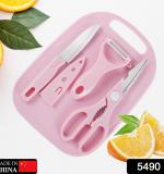 Mini Travel Cutting Board Set 4 Pcs Portable Mini Camping Plastic Cutting Board Knife Fruits Vegetable Peeler Scissors Kitchen Knives Set For Travel Picnic Camping Outdoor Park (4 Pc Set)