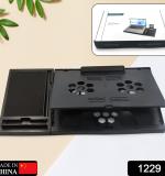 1229 Laptop Stand Suitable Portable Foldable Compatible With Macbook Notebook Tablet Tray Desk Table Book With Free Phone Stand