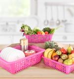 Plastic Multiple Size Cane Fruit Baskets (3 Size Large Medium Small)