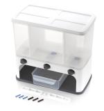 Easy Flow Cereal Dispenser For Kitchen 3 In 1 Push Button Wall Mount Container