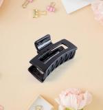 Matte Finish Rectangle Hair Claw Clip For Women And Girls Assorted Color Pack 1 Pc