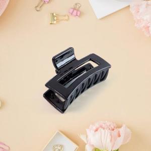 Matte Finish Rectangle Hair Claw Clip For Women And Girls Assorted Color Pack 1 Pc