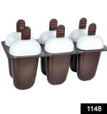 Plastic Ice Candy Maker Kulfi Maker Moulds Set With 6 Cups (Multicolour)