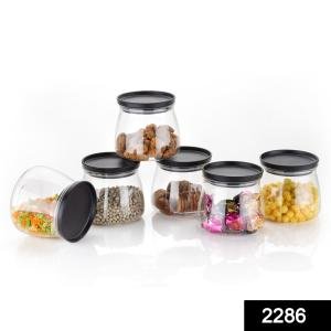 Matka Shaped Jar With Air Tight Leak Proof Lid (Multicolour) (Set Of 6) (900ml)